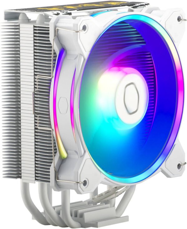 Cooler Master Hyper 212 Halo SF6 Ryu aRGB CPU Cooler, 4 Heat Pipes, Aluminum Fins, 2050 RPM Fan Speed.